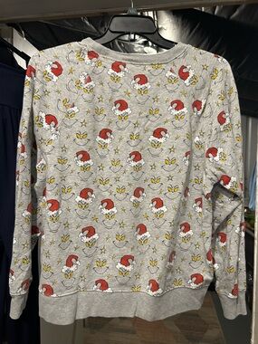 Grey Grinch Face Holiday Sweatshirt and sweatpants